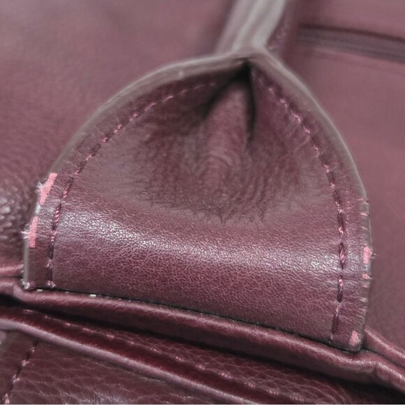 Sondra Robert Plum Burgundy Leather Tall Tote - Picture 9 of 13